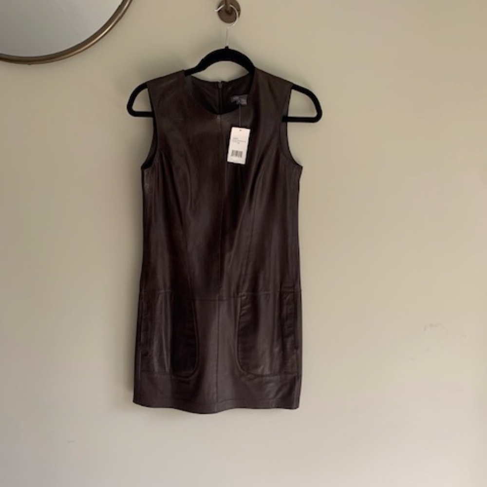 Vince Brown Leather Dress